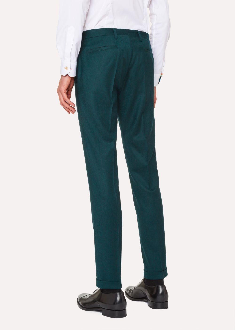 Paul Smith Men's Slim-Fit Forest Green Wool And Cashmere-Blend Pants