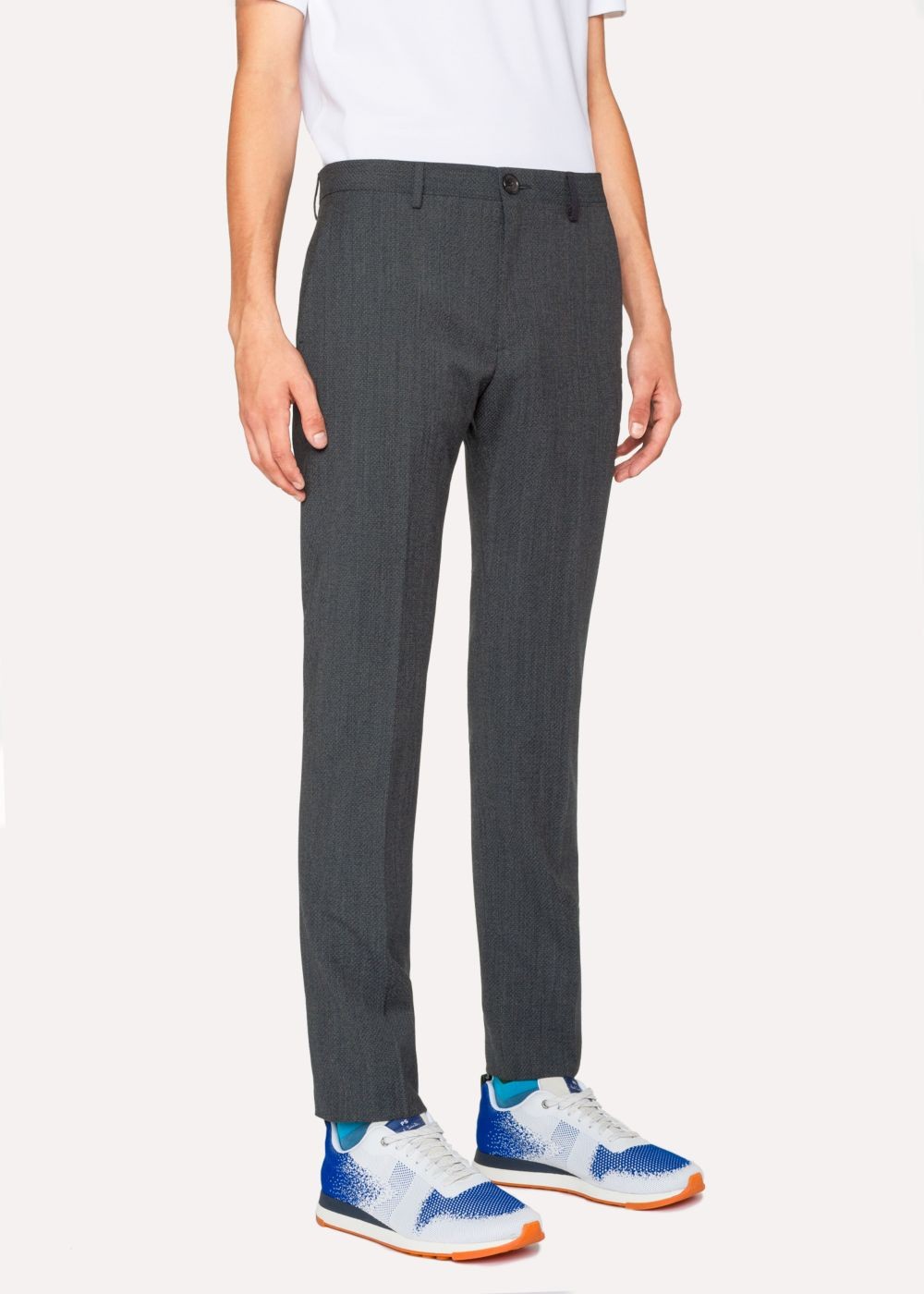 Paul Smith Mens's Slim-Fit Navy Flecked-Wool Pants