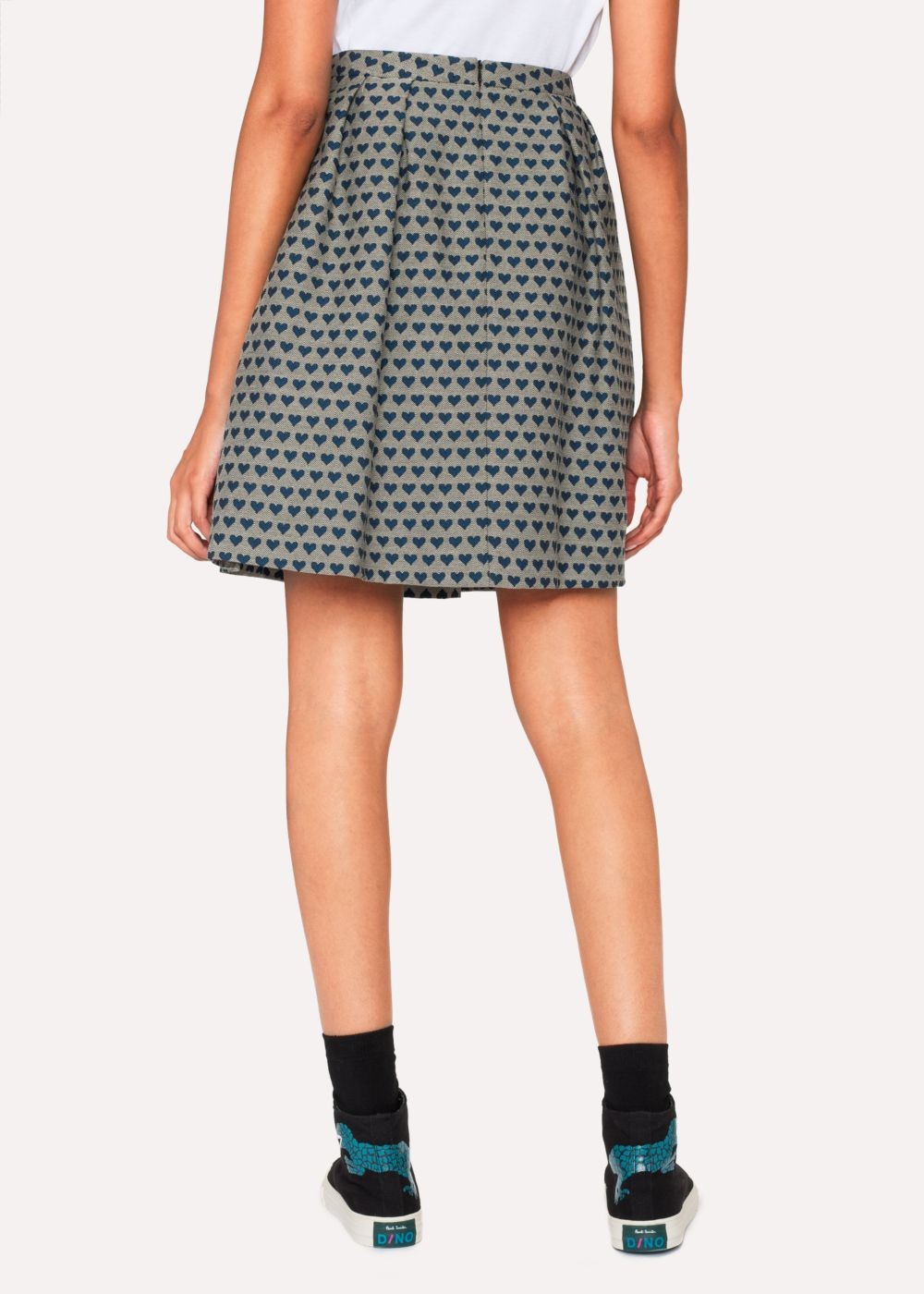 Paul Smith Lady's Blue 'heart' Jacquard Skirt