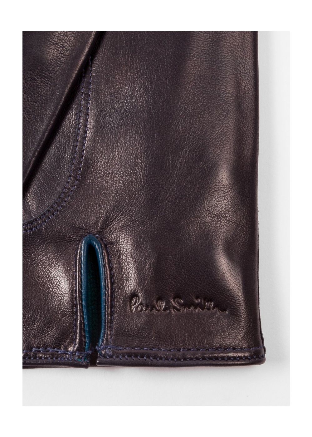 Paul Smith Men's Navy Leather Gloves