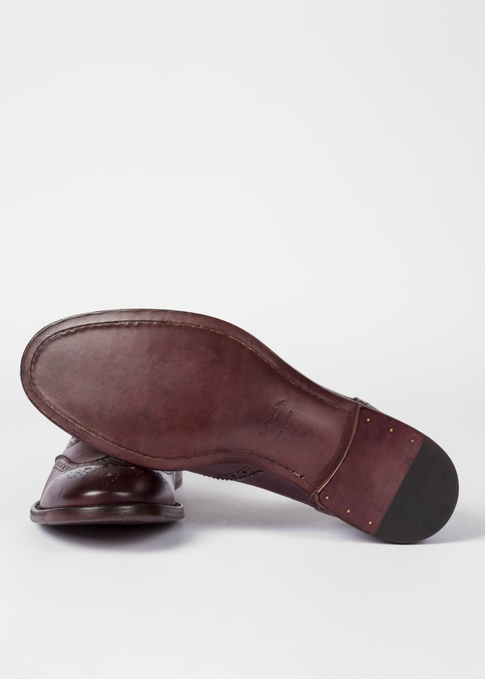 Paul Smith Mens's Dark Purple Leather 'munro' Flexible Travel Brogues Shoes