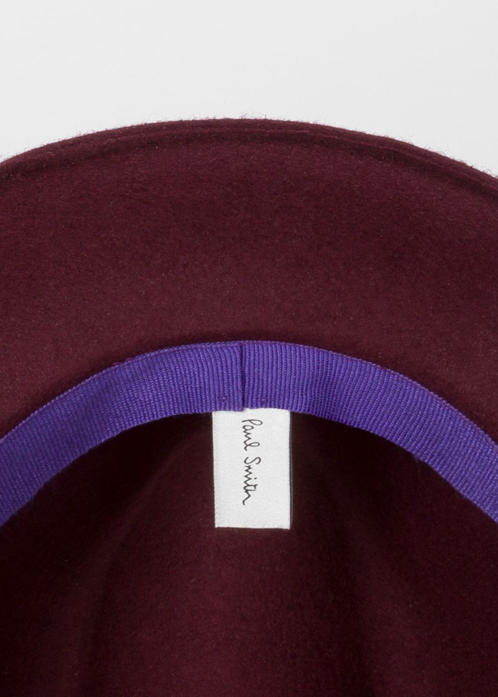 Paul Smith Lady's Burgundy Fedora Cap With 'eclipse Spot' Headband