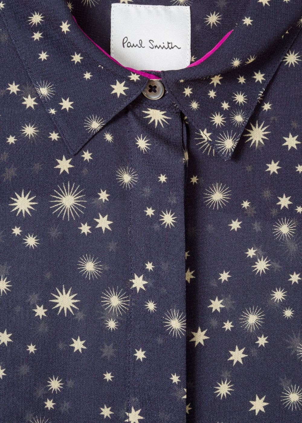 Paul Smith Lady's Navy 'gold Star' Print Chiffon T-Shirt