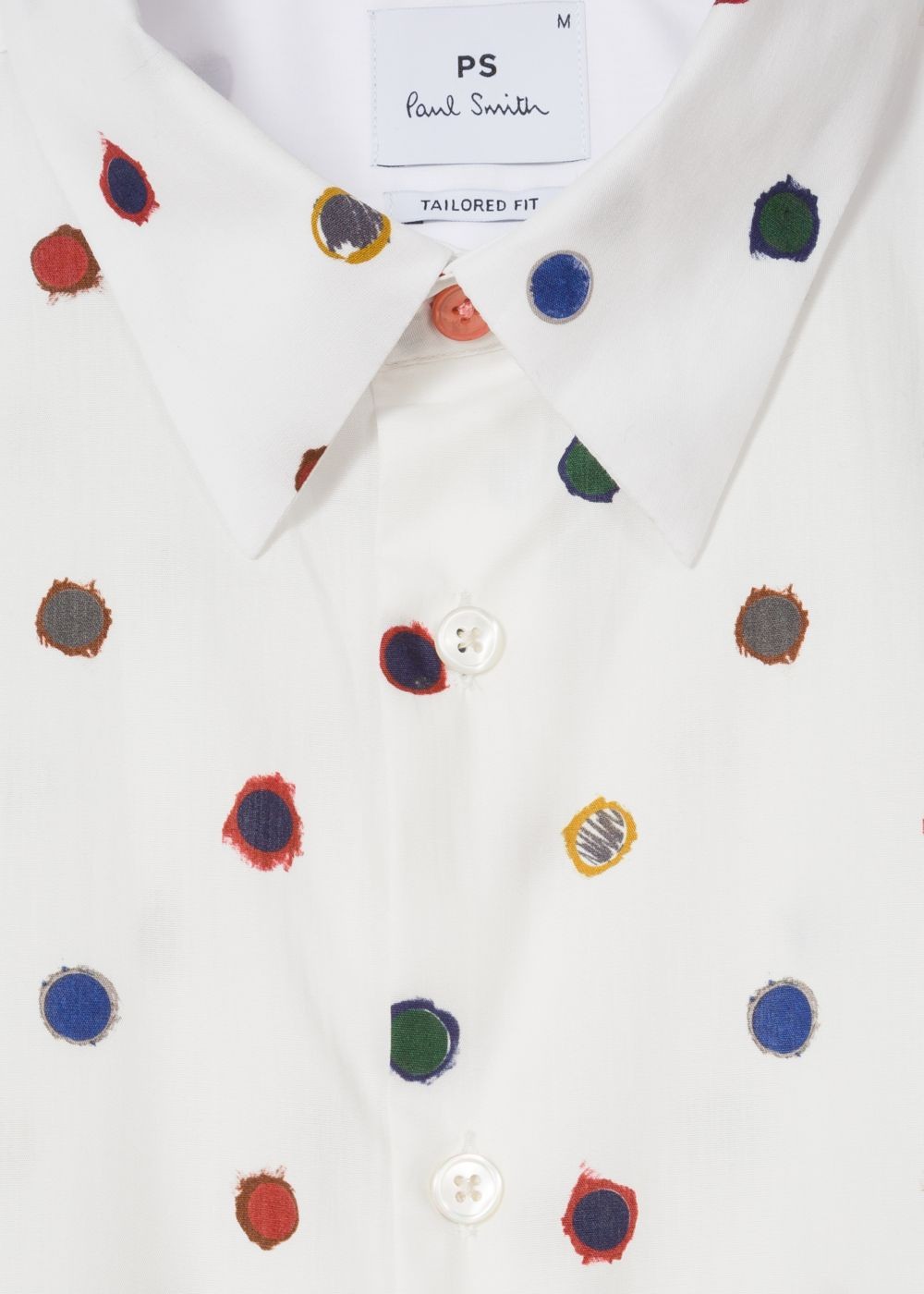 Paul Smith Mens's Tailored-Fit White 'scribble Spot' Short-Sleeve Cotton T-Shirts