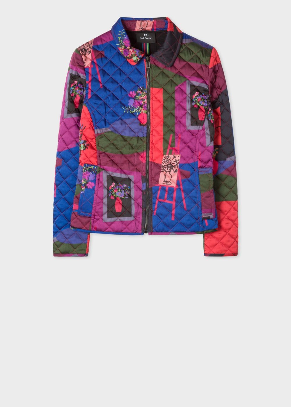 Paul Smith Womens's 'still Life Bouquet' Print Quilted Coat
