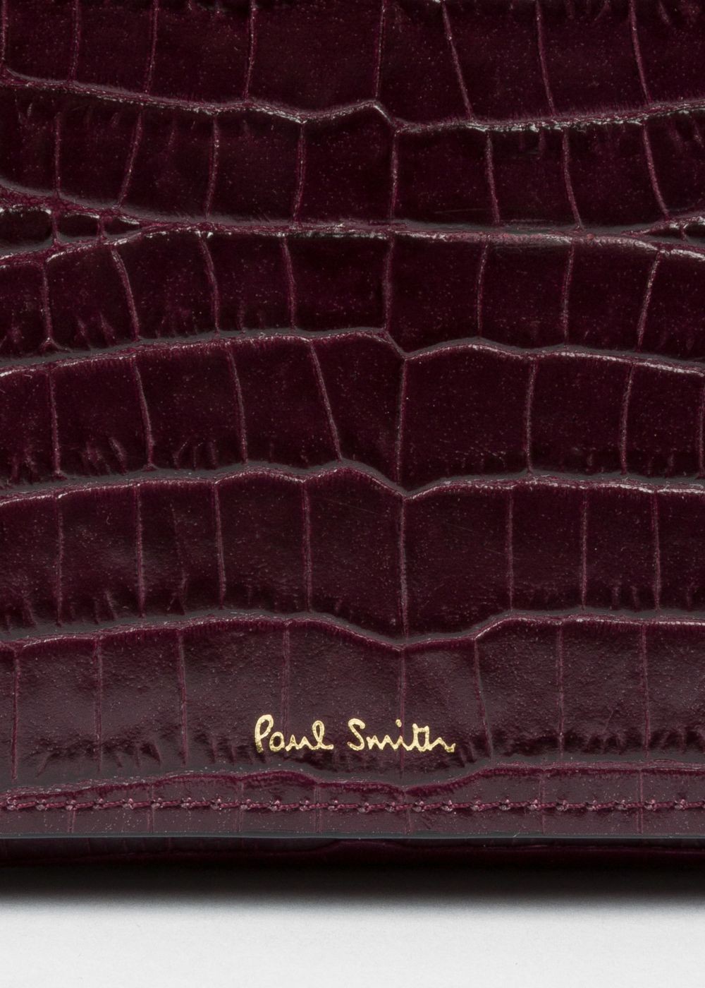 Paul Smith Lady's Burgundy Mock-Croc Leather Clutch Handbags