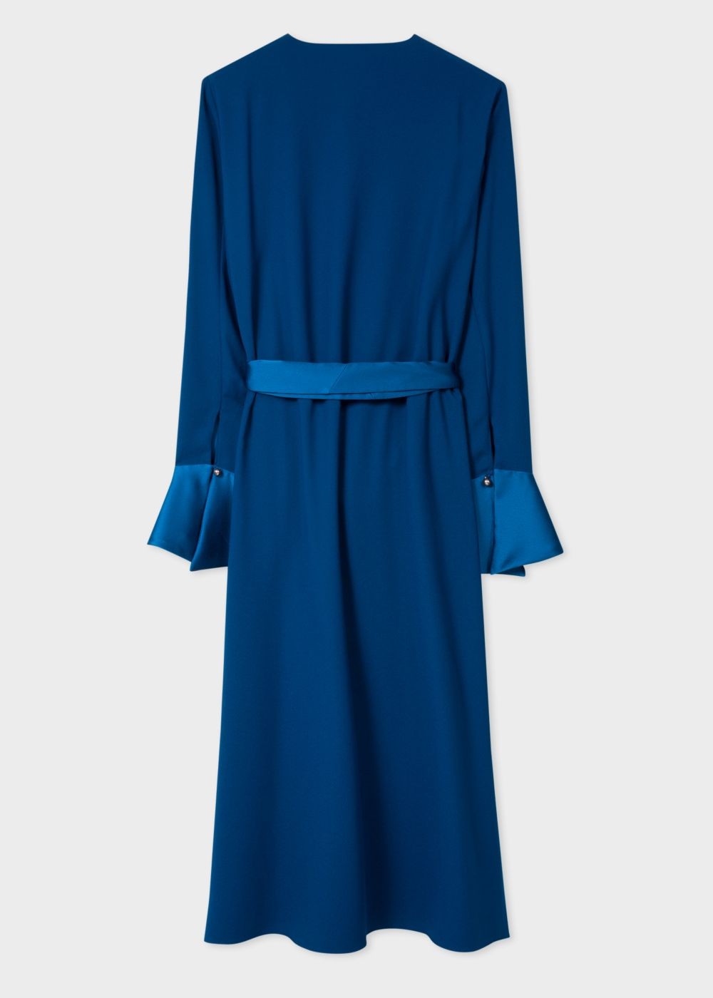Paul Smith Women's Dark Petrol Dress With Satin Details And Waist Belt