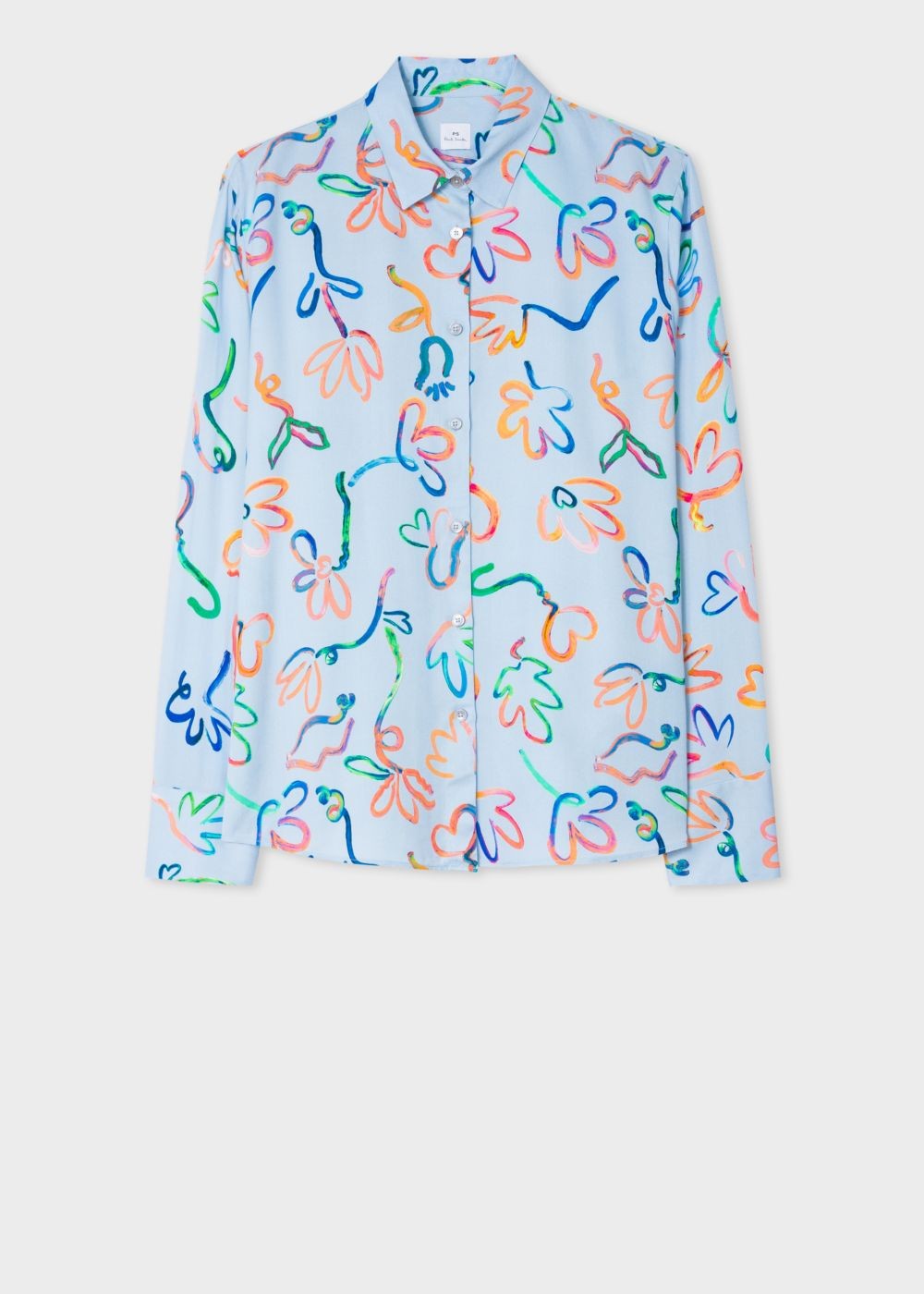 Paul Smith Lady's Light Blue 'acapulco' Print Shirts