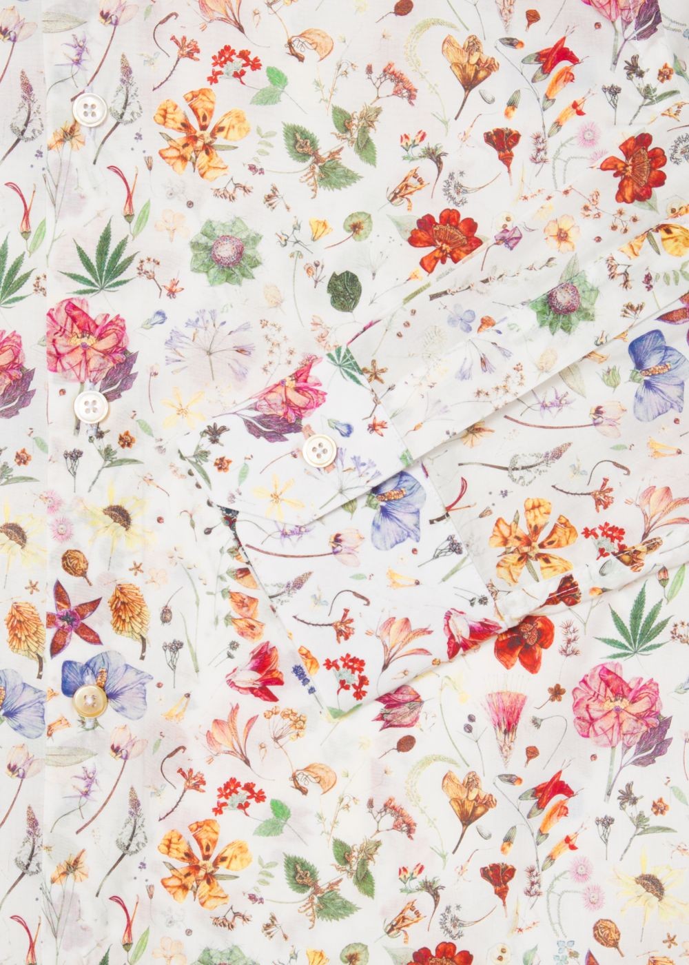 Paul Smith Men's Slim-Fit Cream Liberty Print T-Shirt With Contrast Details