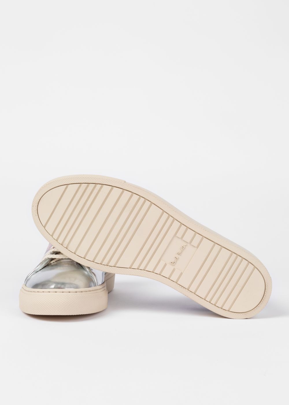 Paul Smith Womens's Silver 'rose' Print Leather 'basso' Sneaker