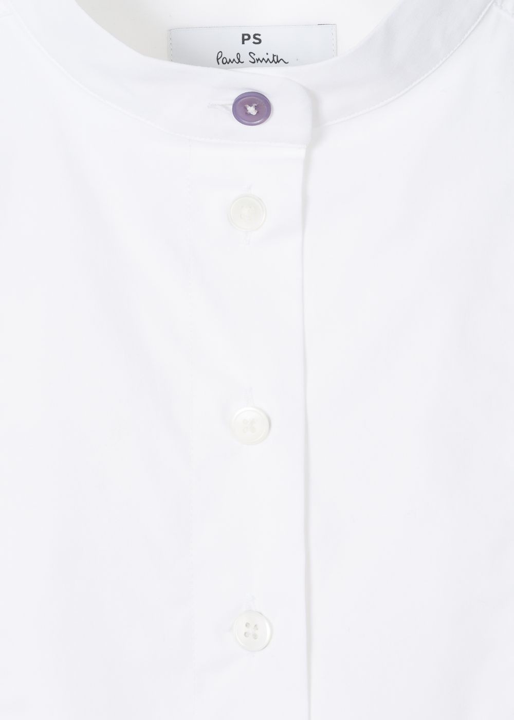 Paul Smith Women's White Band-Collar Stretch-Cotton T-Shirt