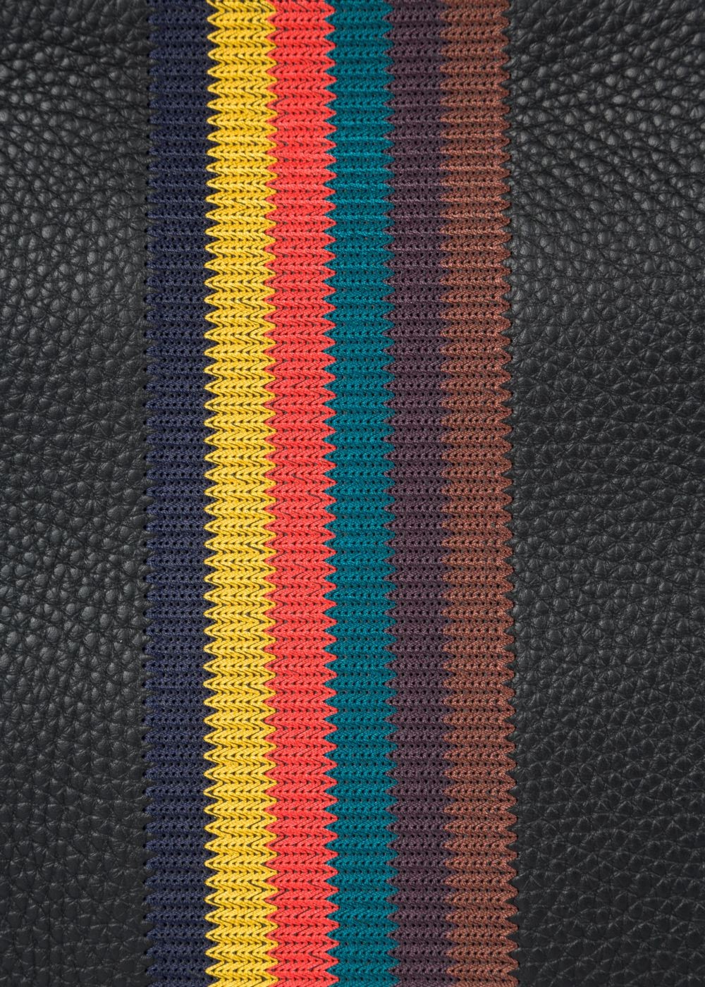 Paul Smith Men's Black 'bright Stripe' Leather Document Pouch Accessories