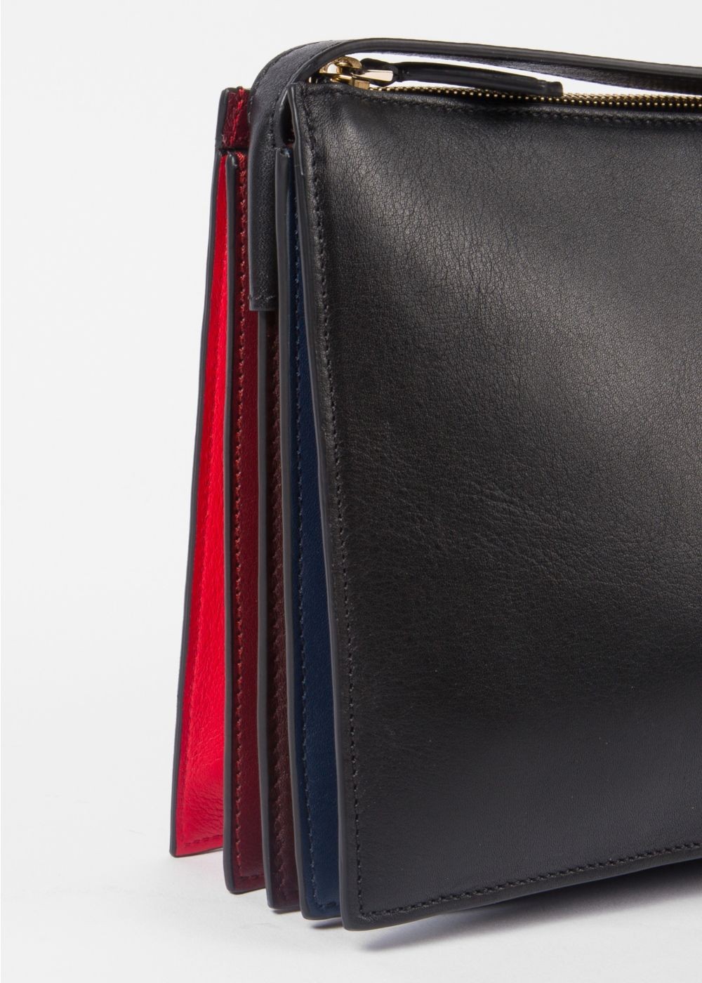Paul Smith Women's Black And Red 'concertina' Cross-Body HandBags