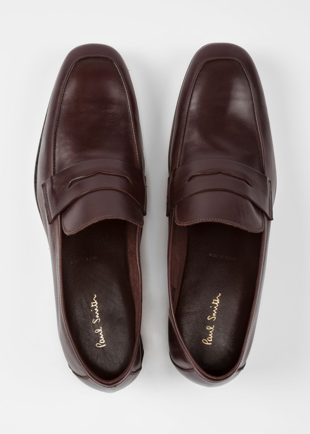Paul Smith Mens's Damson Leather 'glynn' Penny Loafers Trainers