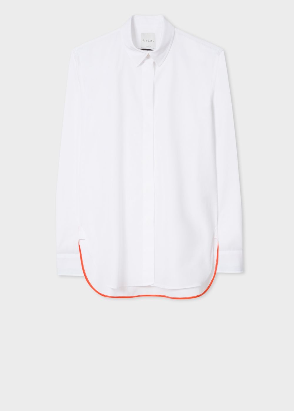 Paul Smith Womens's White Cotton Tee With 'artist Stripe' Cuff Linings