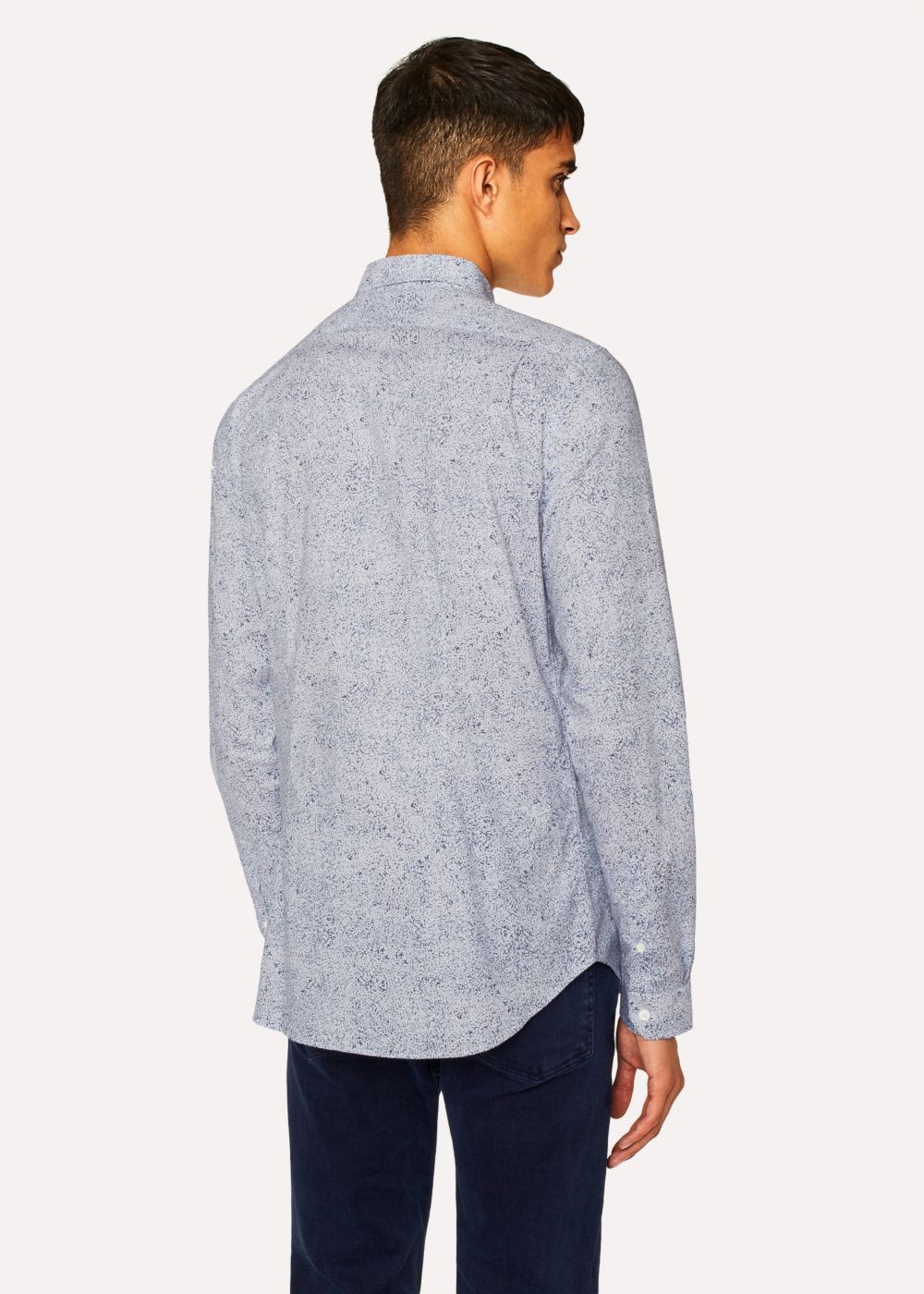 Paul Smith Mens's Slim-Fit White 'painted Scribble' Print Stretch-Cotton T-Shirts