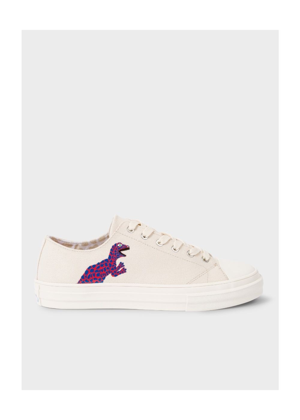 Paul Smith Womens's Ecru Canvas 'kinsey' Shoes With 'dino' Print