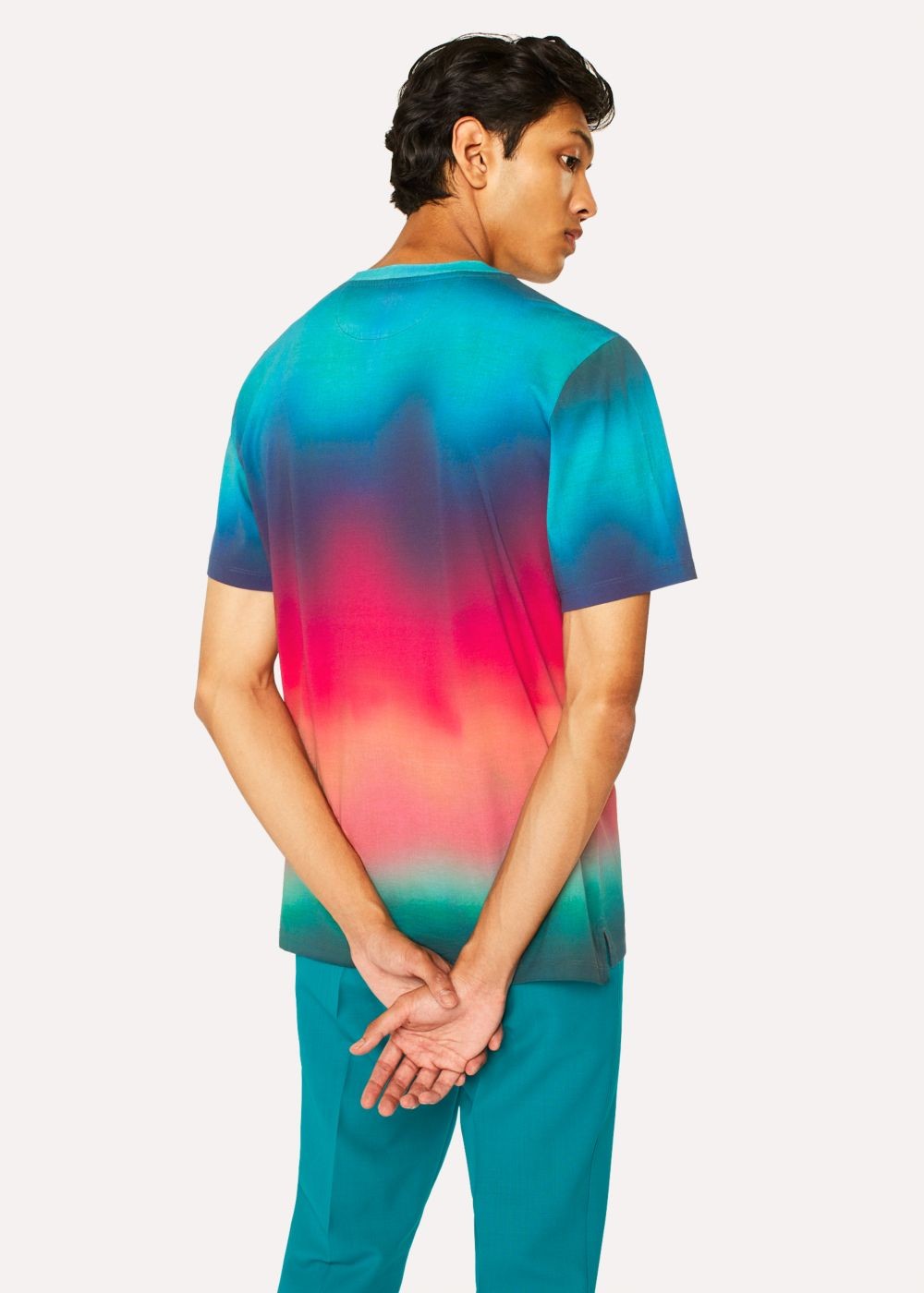 Paul Smith Men's Multi-Coloured Gradient Cotton T-Shirt