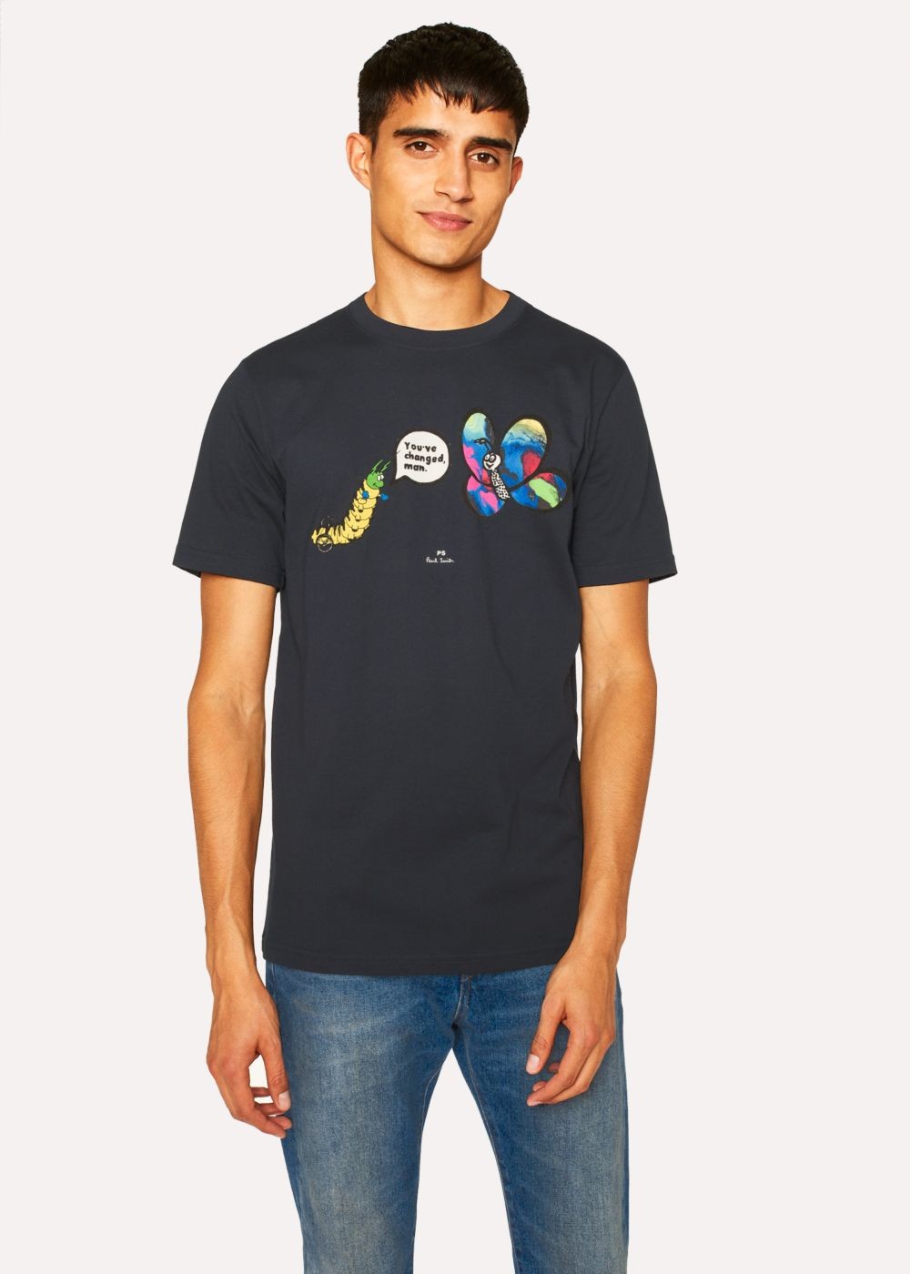 Paul Smith Men's Dark Navy 'you've Changed, Men' Print Organic-Cotton TShirts