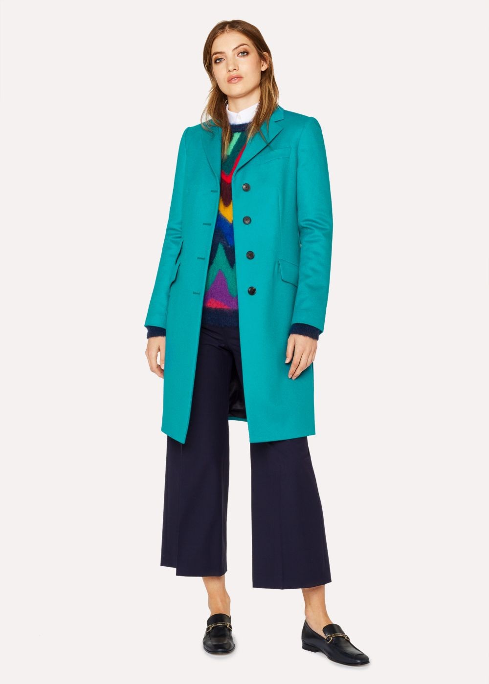 Paul Smith Womens's Turquoise Wool And Cashmere-Blend Epsom Jacket