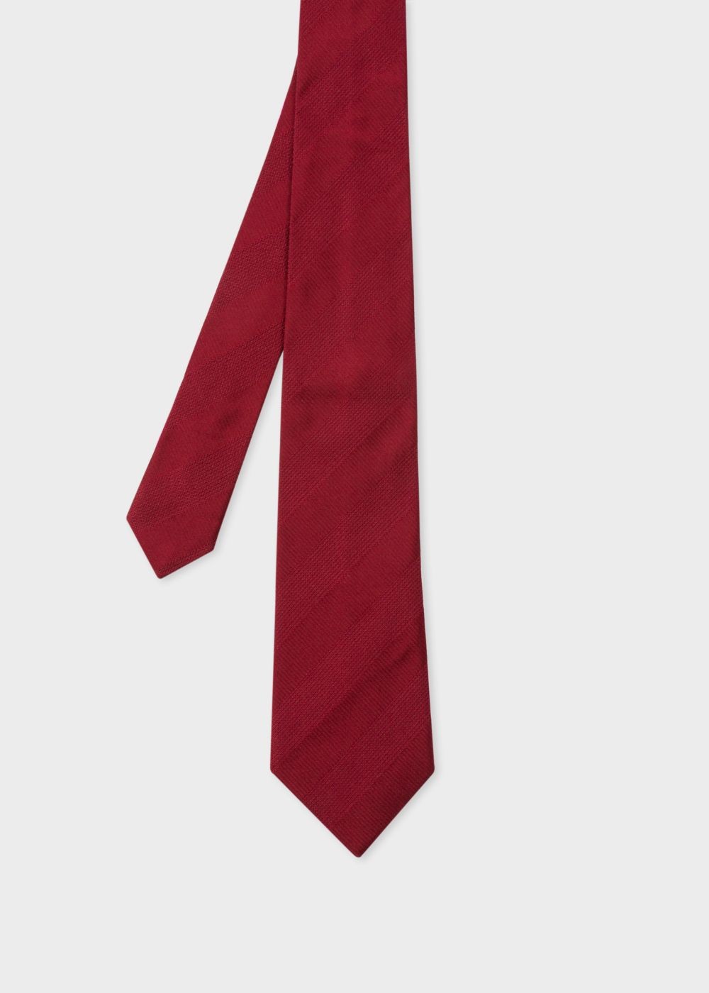 Paul Smith Men's Burgundy Diagonal Textured-Stripe Silk Tie