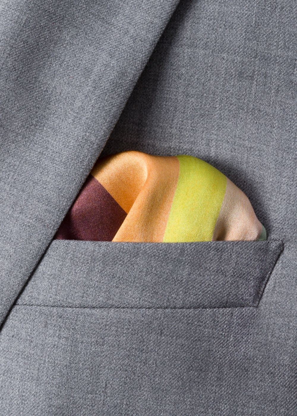 Paul Smith Men's Large 'artist Stripe' Silk Pocket Square Accessories