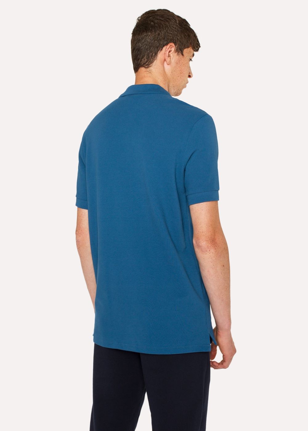 Paul Smith Mens's Petrol Blue Organic Cotton-Piqué Zebra Logo Polo T-Shirts