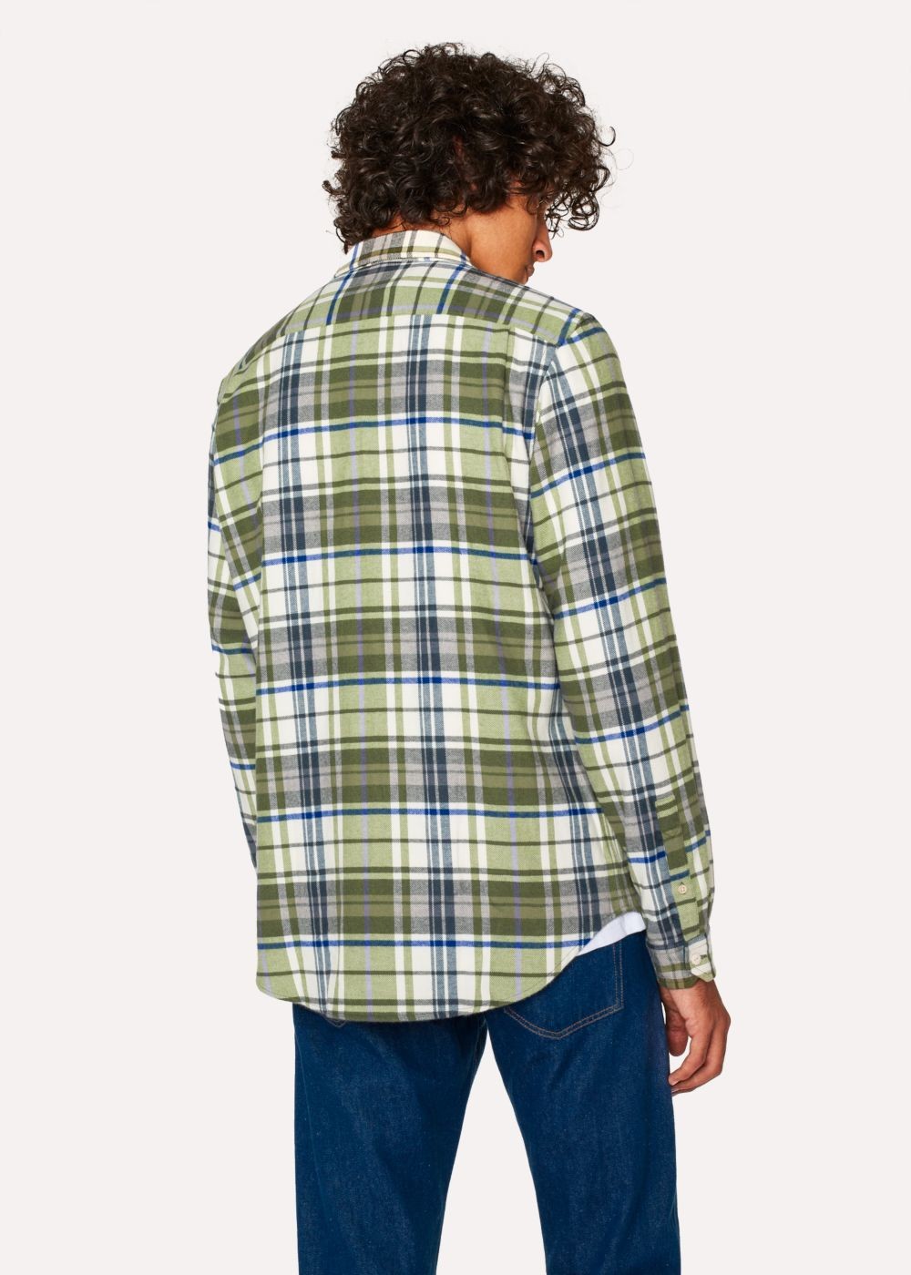 Paul Smith Mens's Classic-Fit Green Check Patch-Pocket Tshirt