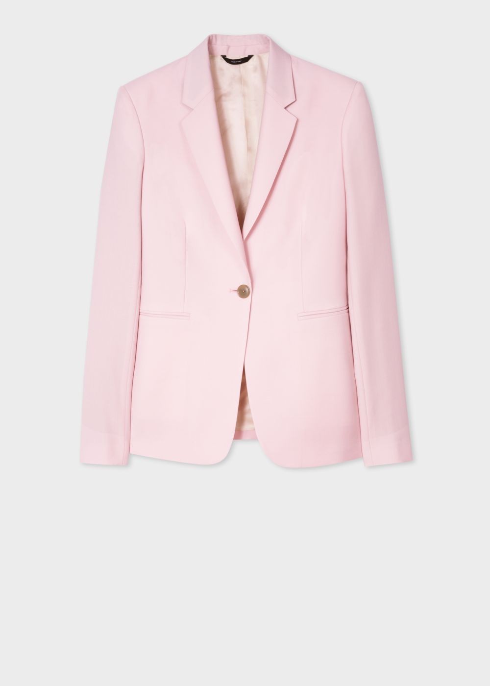 Paul Smith Womens's Light Pink One-Button Wool-Mohair Blazer Clothing