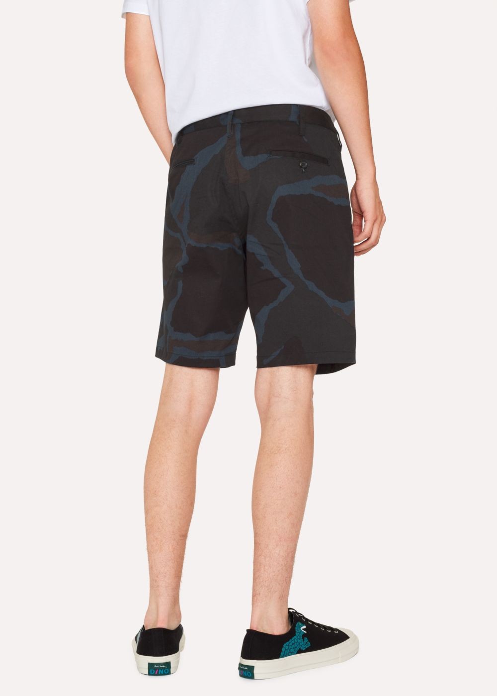 Paul Smith Men's Black Camouflage Cotton Shorts