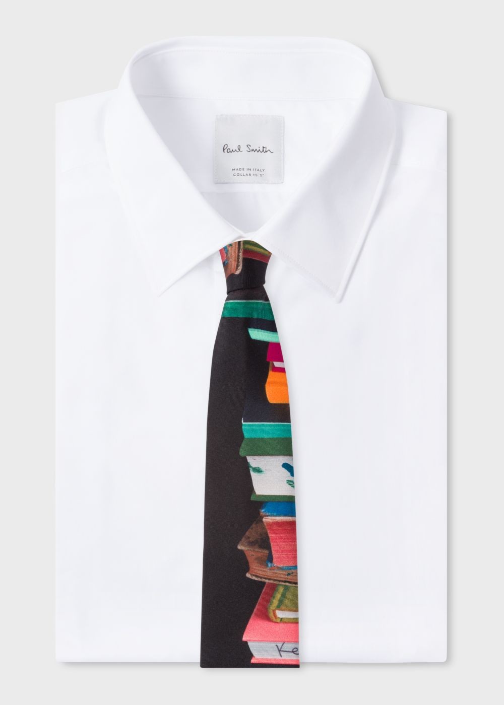Paul Smith Mens's Black 'books' Print Silk Tie