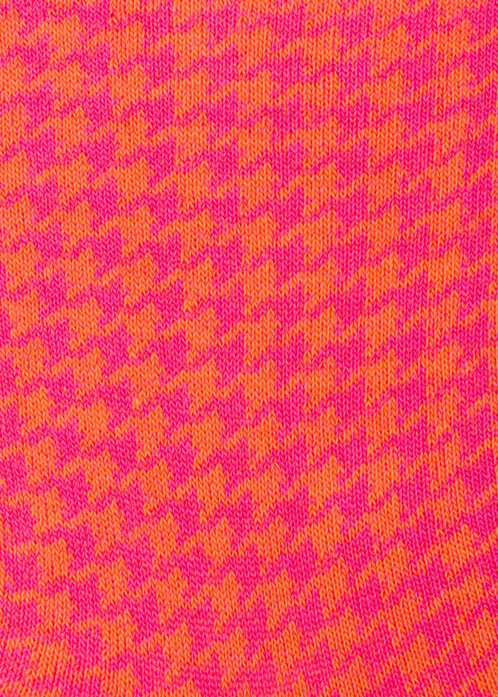 Paul Smith Women's Bright Pink And Orange Dogtooth Motif Socks