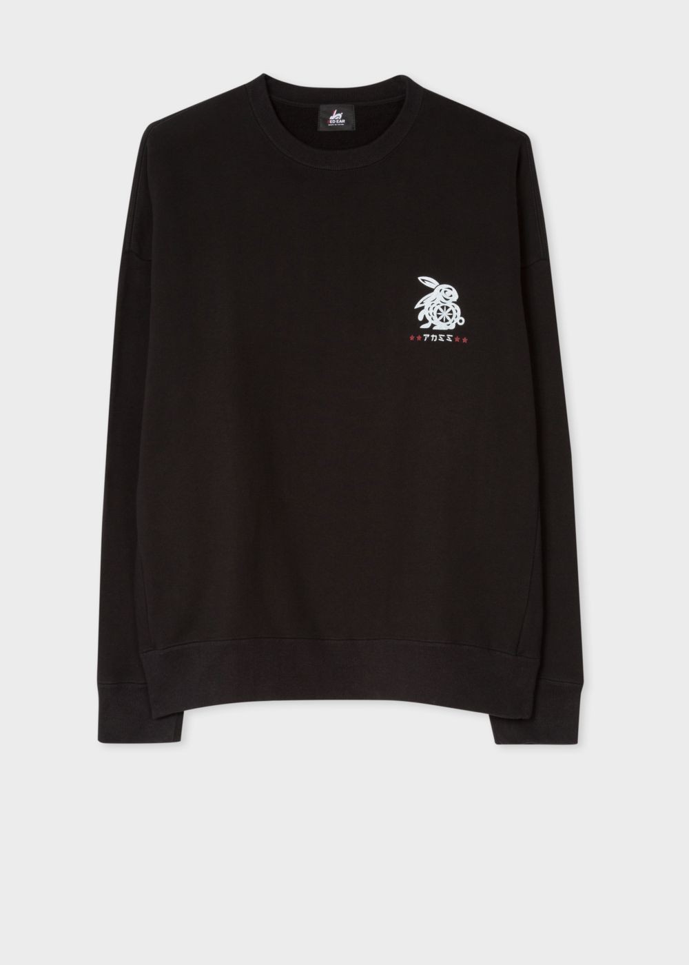 Paul Smith Men's Black Red Ear 'rabbit Logo' Sweatshirt
