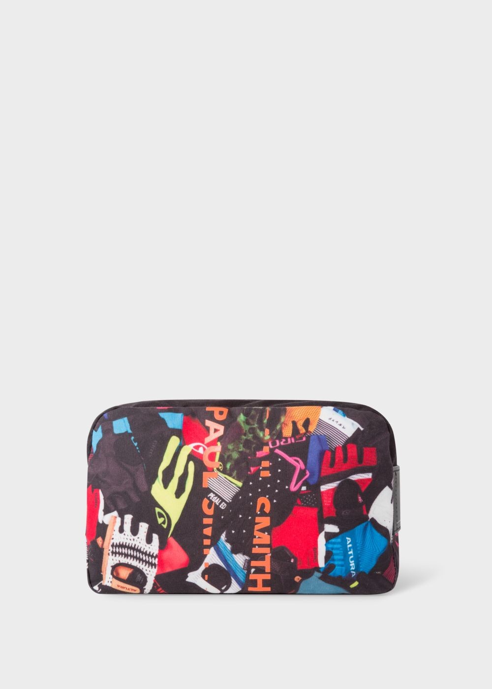 Paul Smith Men's 'cycle Gloves' Print Canvas Wash Handbag
