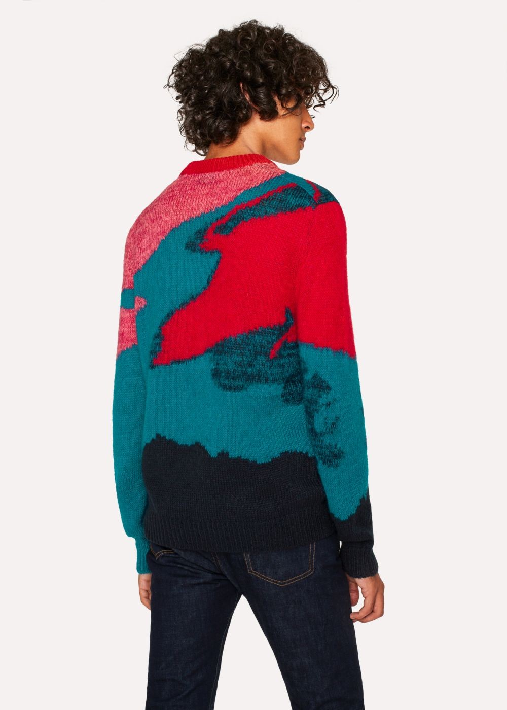 Paul Smith Mens's Multi-Coloured Camouflage Mohair-Blend Sweater