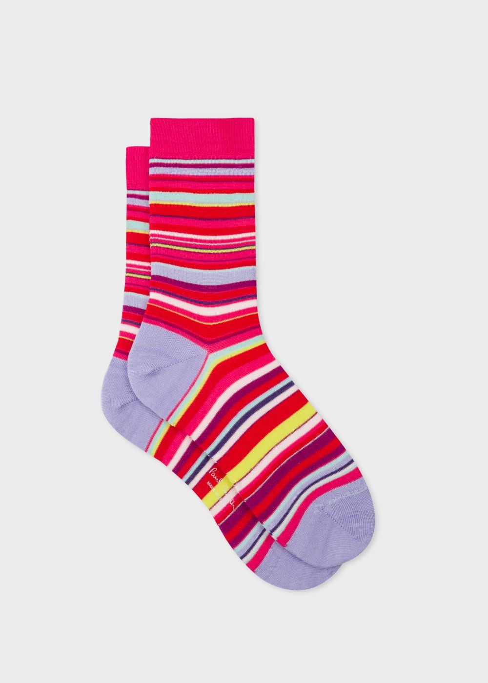 Paul Smith Womens's Pink Multi-Coloured Stripe Socks