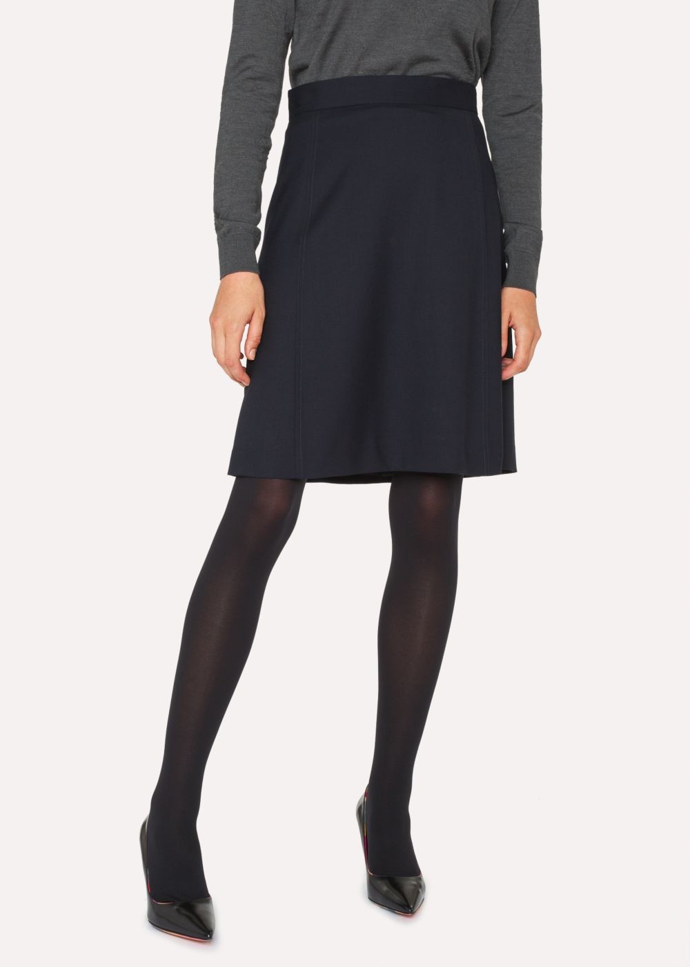 Paul Smith Women's Dark Navy Wool-Twill 'a Skirt To Travel In'