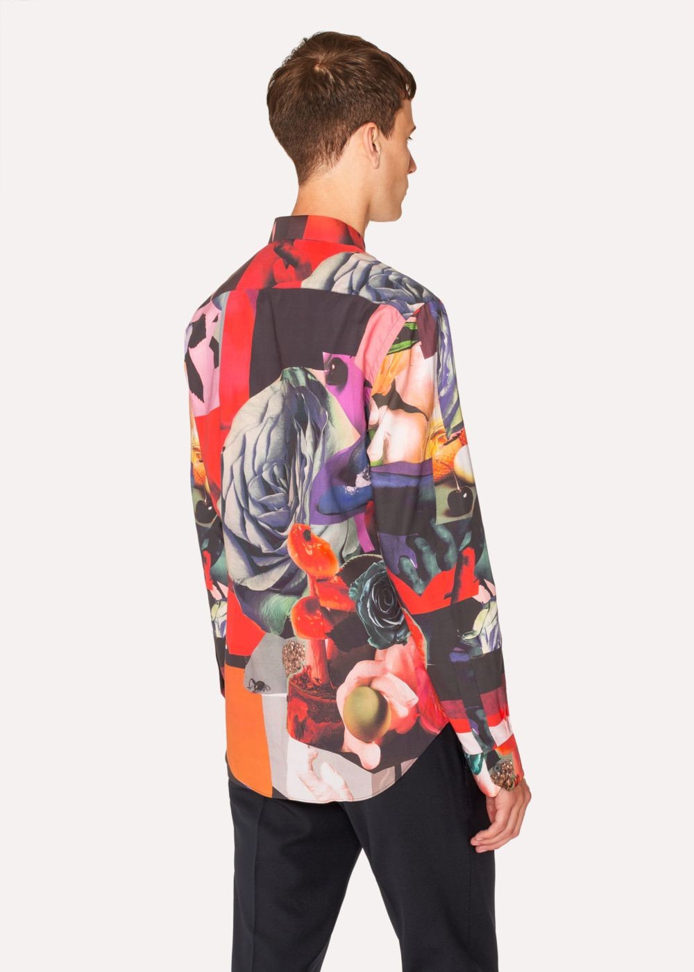 Paul Smith Men's Slim-Fit 'rose Collage' Print Cotton-Blend T-Shirt