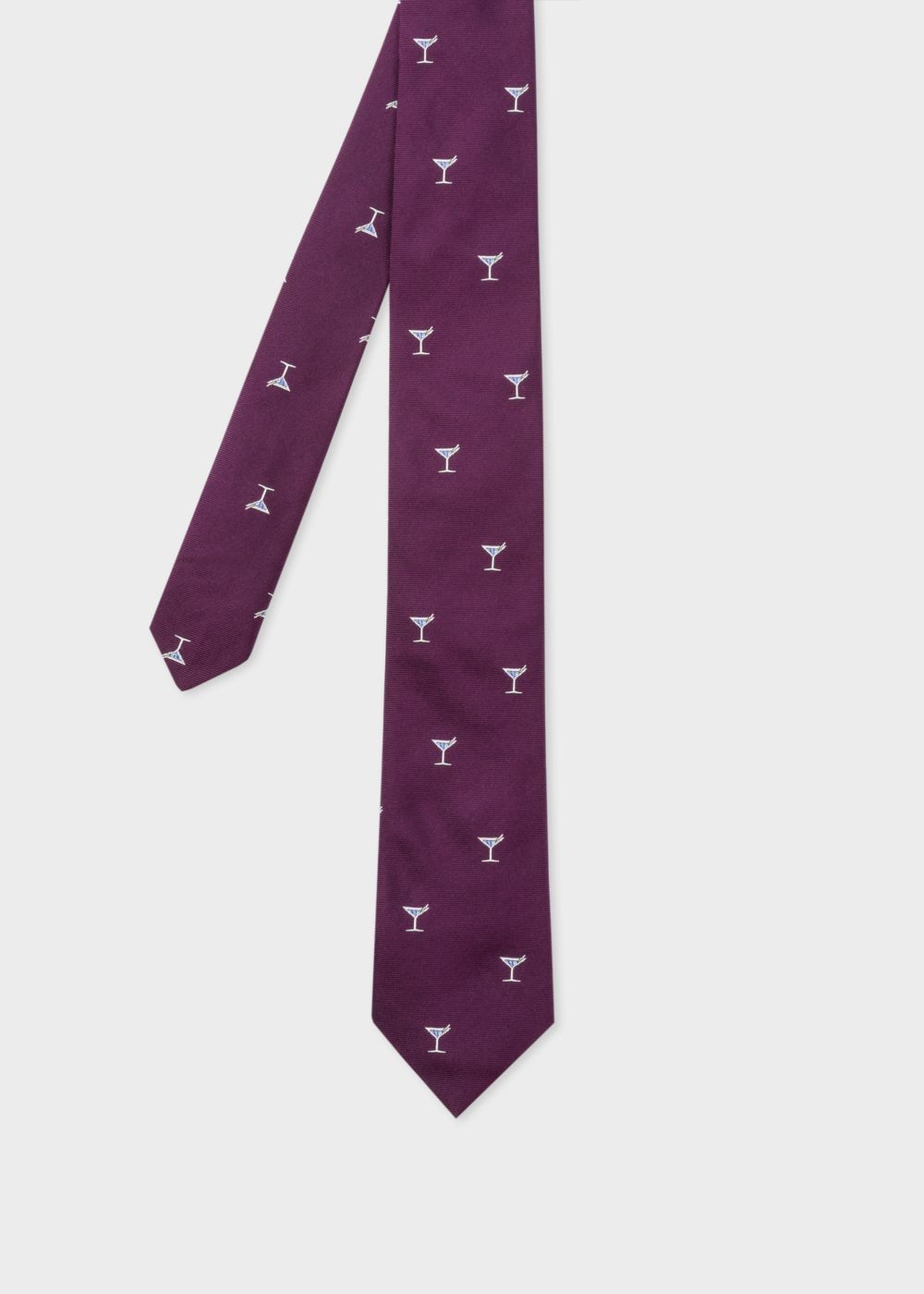 Paul Smith Men's Violet 'cocktail' Motif Narrow Silk Tie