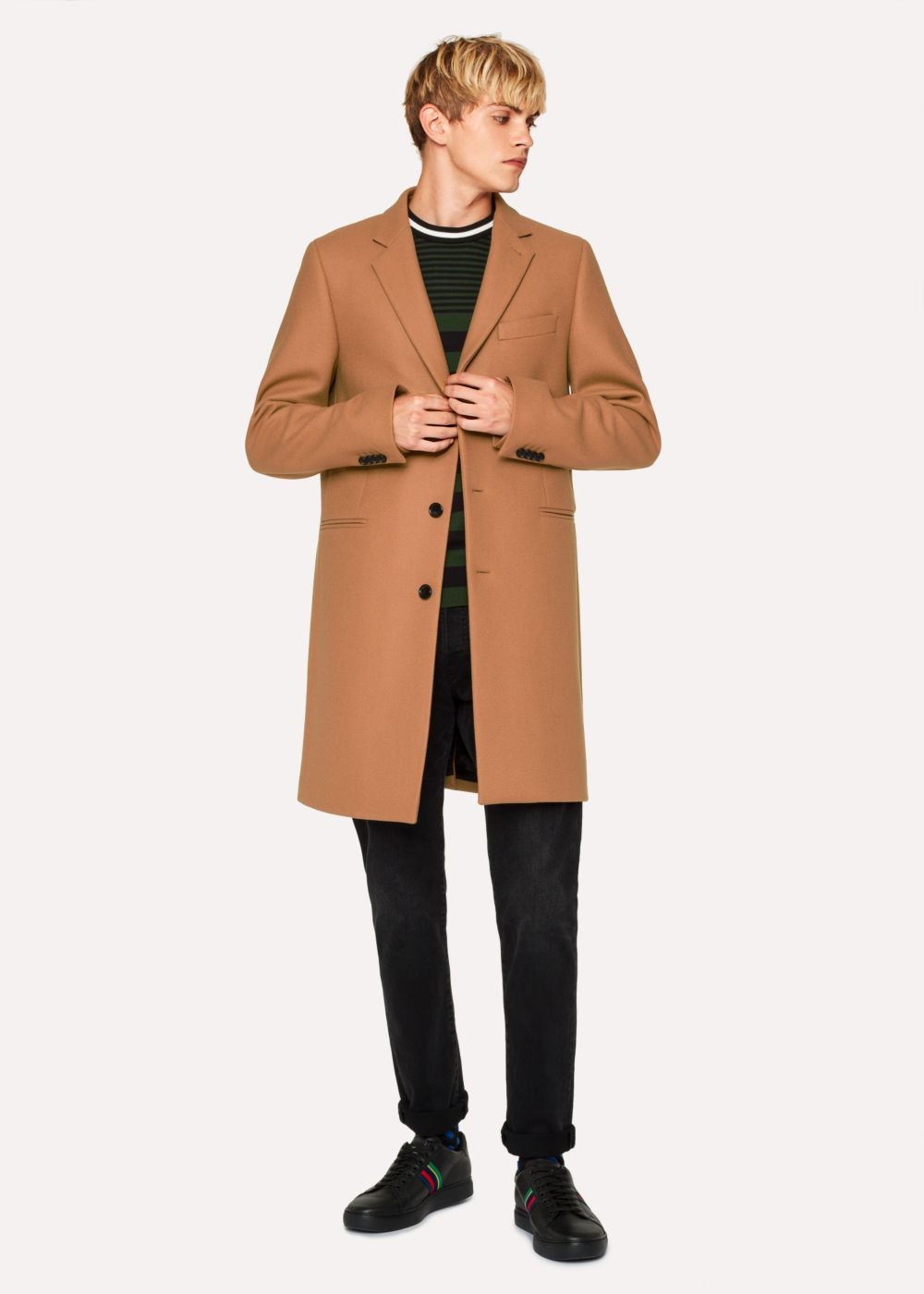 Paul Smith Men's Camel Wool-Cashmere Overcoat