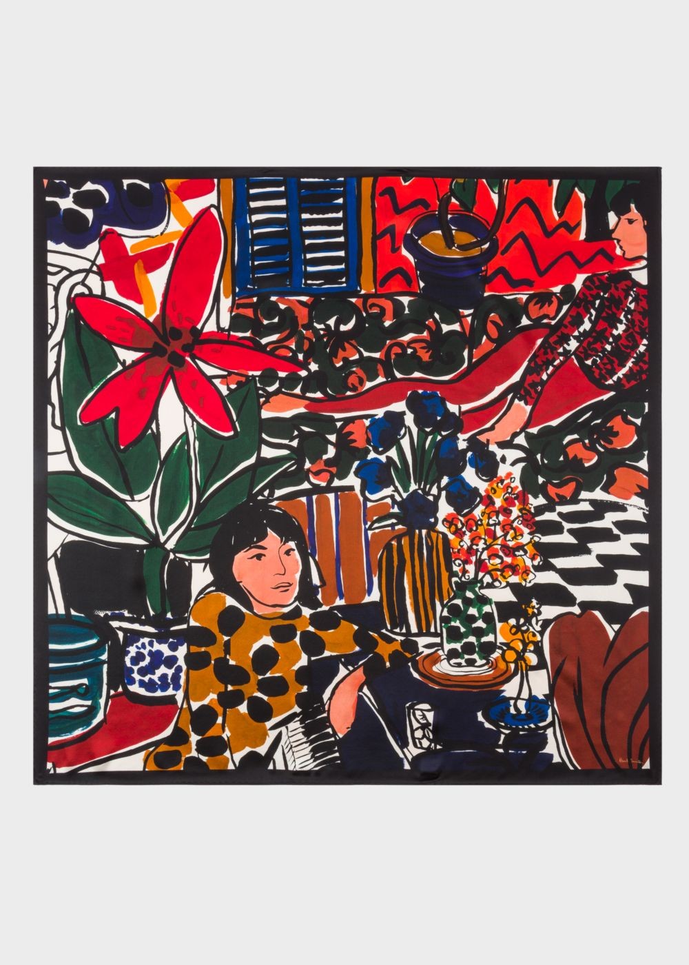 Paul Smith Women's Multi-Coloured 'villa Collage' Print Silk Square Scarf