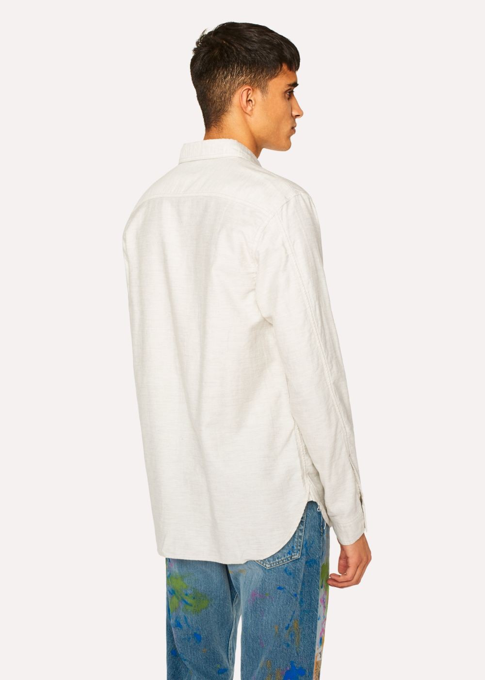 Paul Smith Men's Relaxed-Fit Ecru Marl Red Ear Cotton Tees