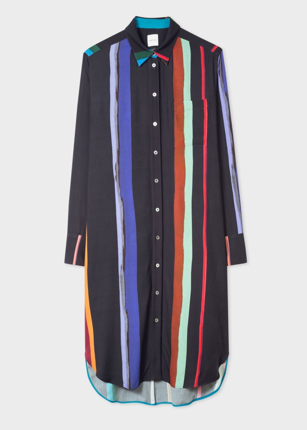 Paul Smith Lady's Navy 'expressive Stripe' Print T-Shirts Dress