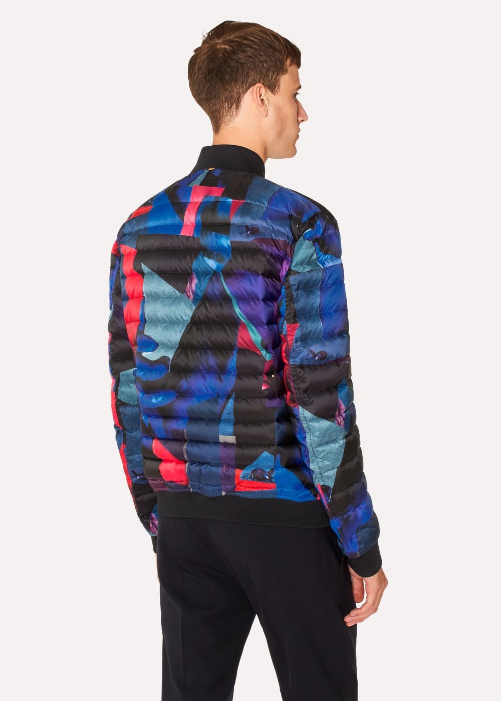 Paul Smith Men's 'rose Collage' Print Down Bomber Jacket