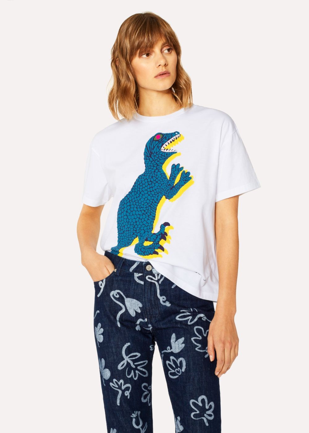 Paul Smith Women's Large 'dino' Print Cotton Shirt