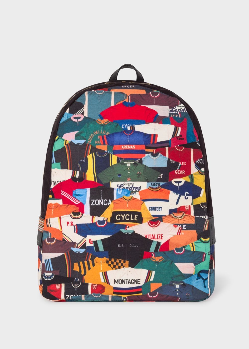 Paul Smith Men's 'cycling Jerseys' Print Canvas Backpack
