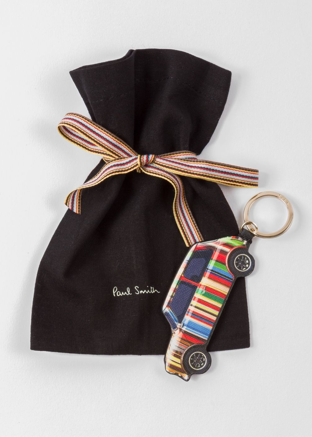 Paul Smith Stripe Mini Calf Leather Keyring Accessories Men