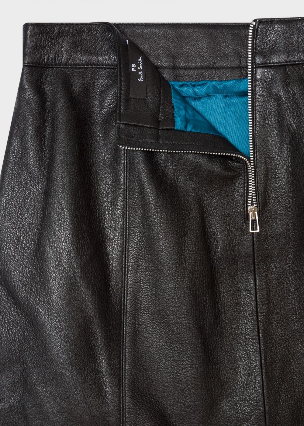Paul Smith Womens's Black Leather Skirt With Front Pockets