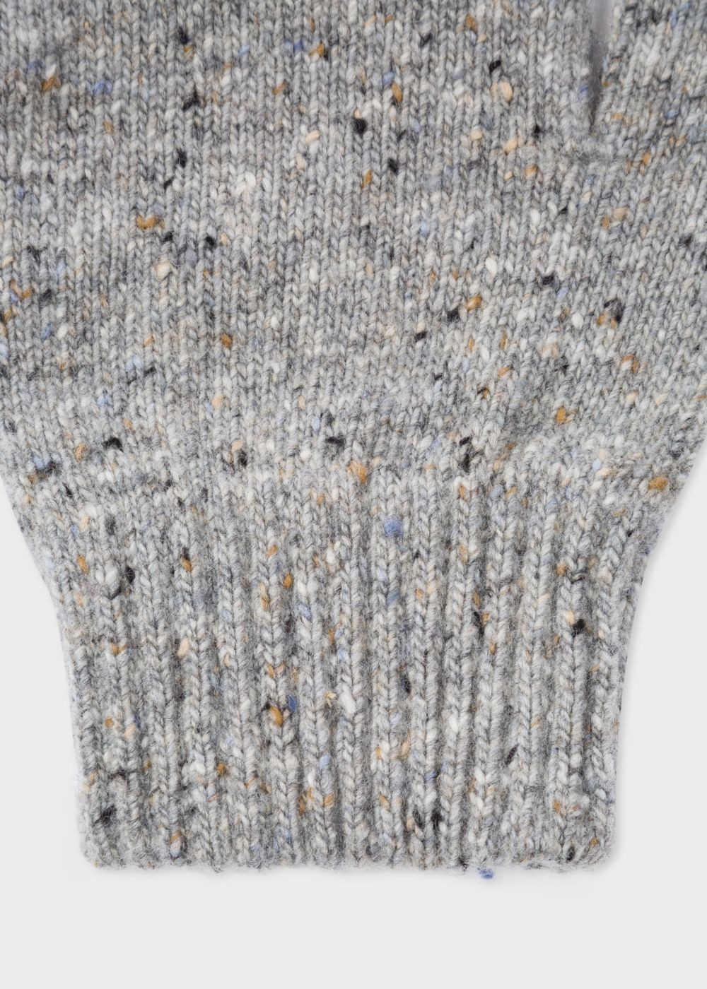 Paul Smith Mens's Grey Donegal Stripe Wool Gloves