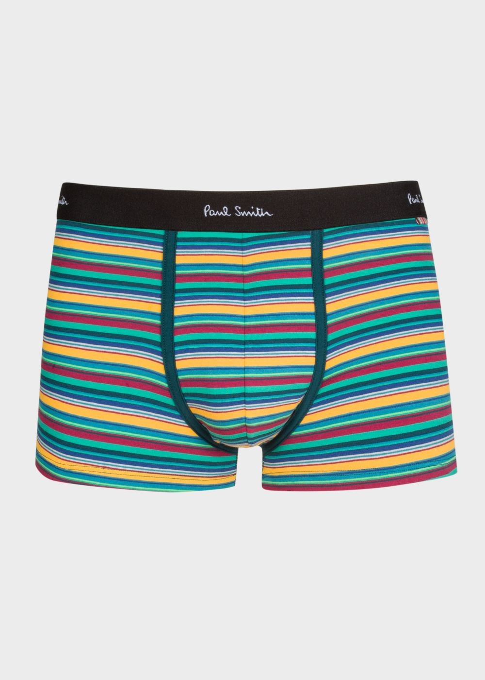 Paul Smith Mens's Green Multi-Coloured Stripe Low-Rise Boxer Briefs Clothing